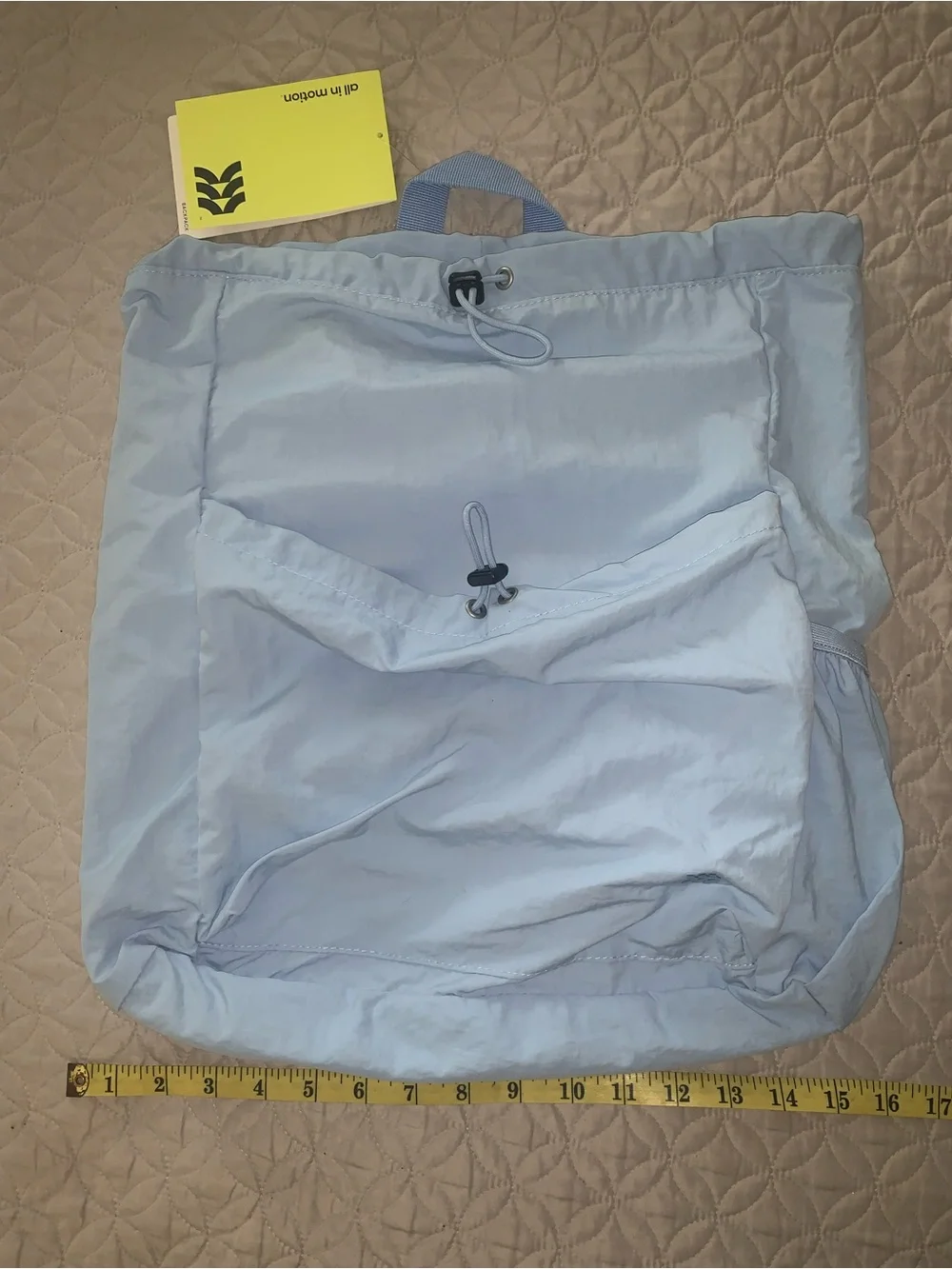 NWT Light Blue Women’s Nylon Drawcord Backpack